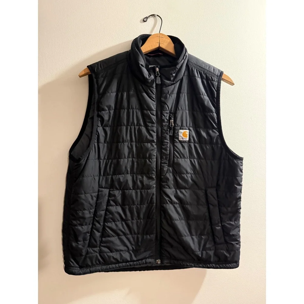 Carhartt Gilliam Vest Mens Large Black Quilted Insulated Puffer Vest 102286